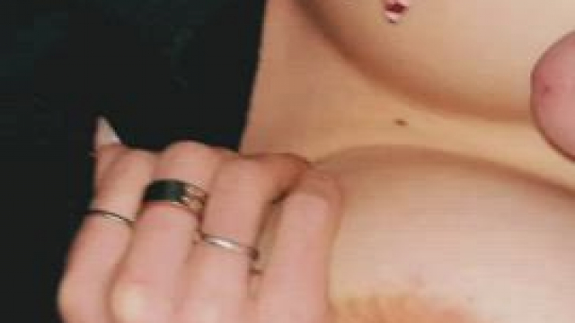 Cum missing my big targets and splashing onto shirt