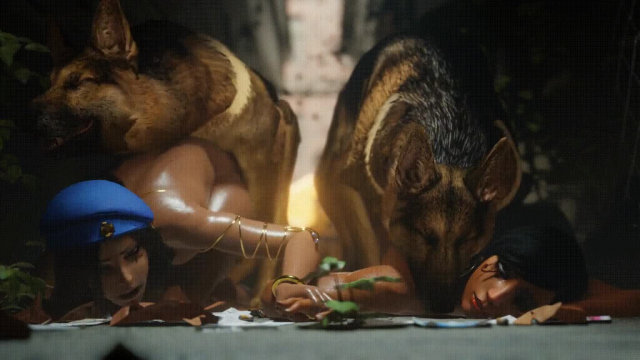 Ana and Pharah take a pair of dogs in an alley. (ZMSFM)