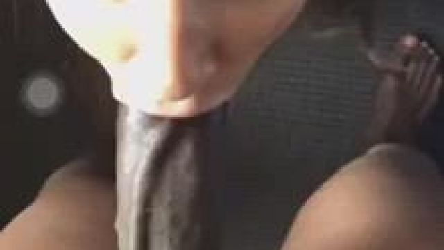 On her knees worshipping that monster