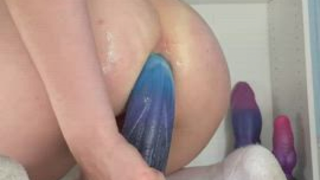 I wrecked my ass on a giant dildo!
