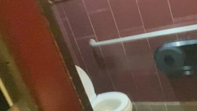 Flashing in a dirty bar bathroom