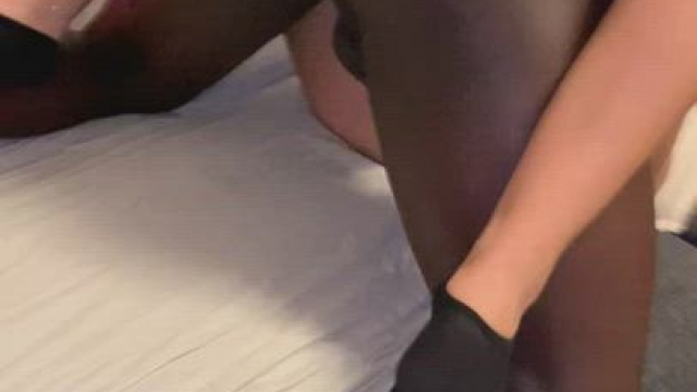 When her first big black cock entered inside the tight pussy of my woman