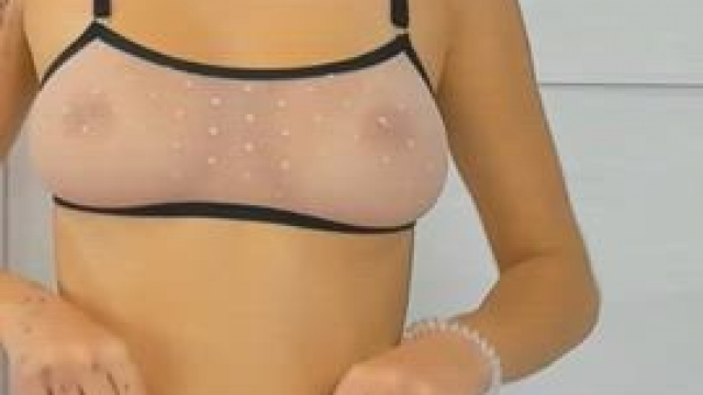 Petite friend in see thru bra and panties