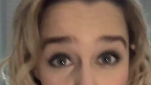 Emilia Clarke just out of frame