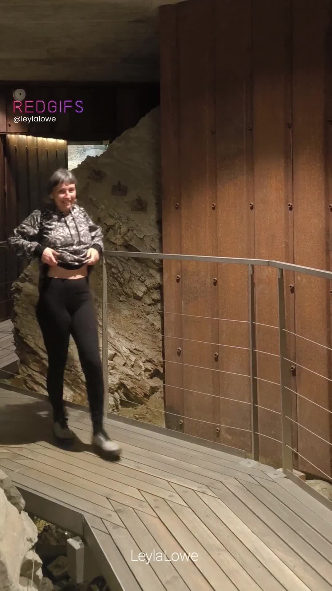 Flashing my tits in a local museum, with a smile ofc cuz I was a bit nervous to get caught