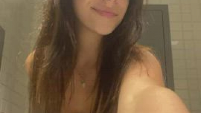 I just couldn't resist getting my tits out, had to go to the school toilet quick