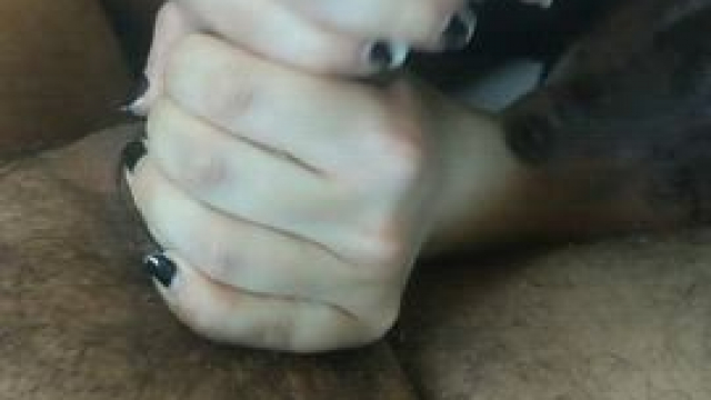 White girl sucks my brown cock