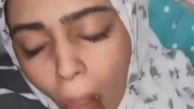 Arab girl takes it like a champ.