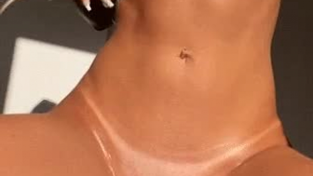 At first I was shy now I just love showing my tan lined tits