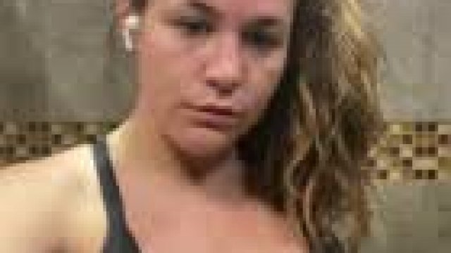 Feeling risky in the gym bathroom [GIF]