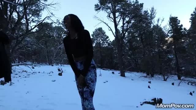 Allana Hot Black Milf Fucked In The Cold Snow