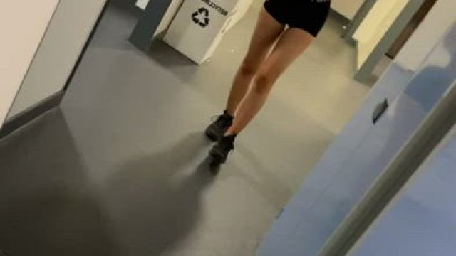 I couldn't wait to get home, so I took nudes in the gym instead