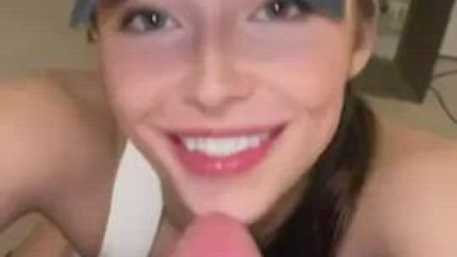 Gorgeous brunette loves it