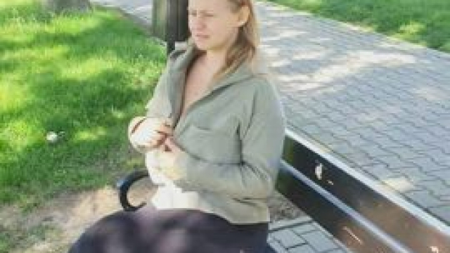 Ducks swim, people walk, rest, cars drive. And me? I'm just showing my big boobs