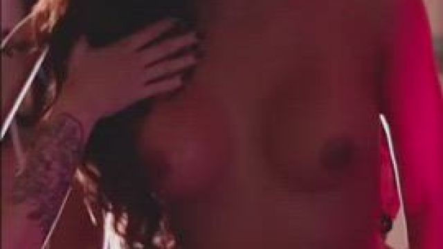 Amateur camgirl riding his dick