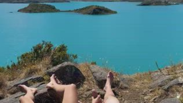 Masturbating together on a popular trail