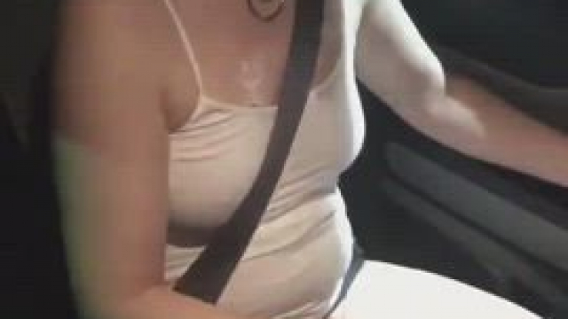 Trashy Woman uses Toy in the Drive Thru