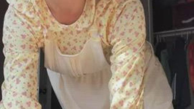 When a modest girl unveils what’s underneath her frock.. [f] mature