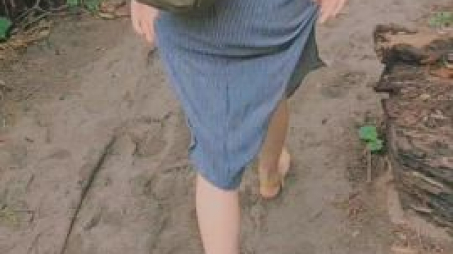 No panties and a butt plug, yes I'll let you walk behind [GIF]