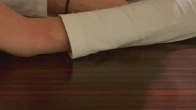 I think the waitress saw me flashing my teen tits, i love the risk hehe… I hope 