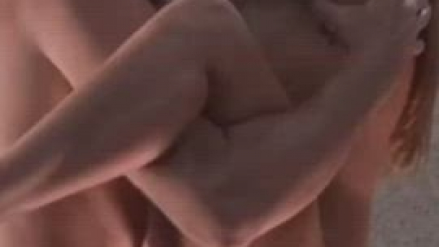 Redhead fucked in air