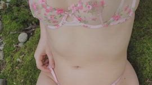 Being naughty by the river while people walk by on the other side [GIF]