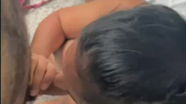 Wife on her knees naked sucking it. Click link for sound