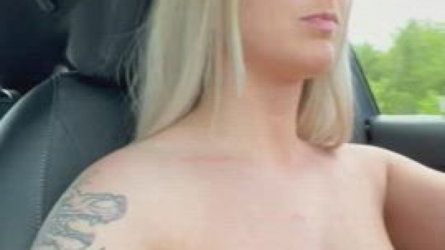 Taking my tits out for a drive [gif]