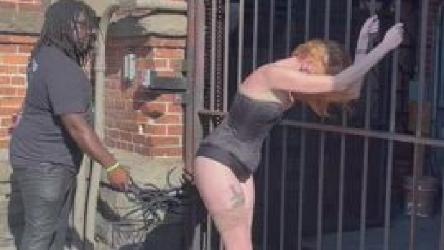 Red head flogged in public at Folsom Street Fair