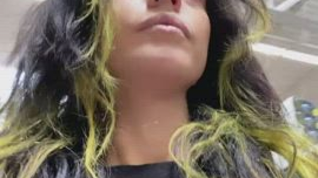 Secretly flashing while shoppers having no clue is such a turn on to me ;) [gif]