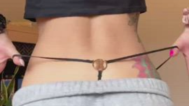 Sweats and panty peel because seeing my cute ass and pussy from behind is bound 