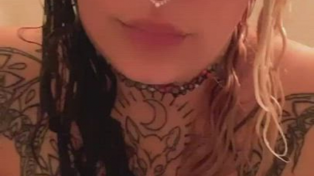 Rub-a-dub-dub, big goth titties in a tub?