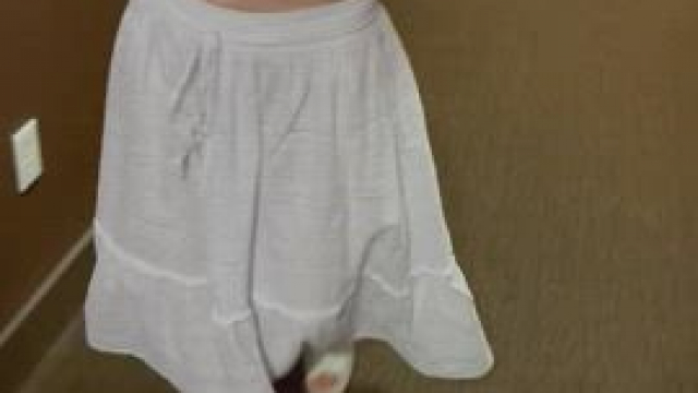 Hotel hallway, just as a door opened