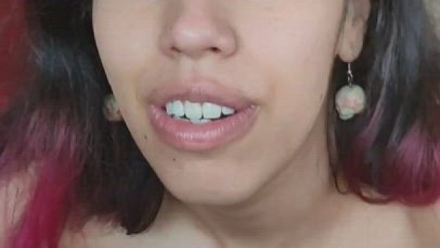 Teasing him with my eyes until he cums