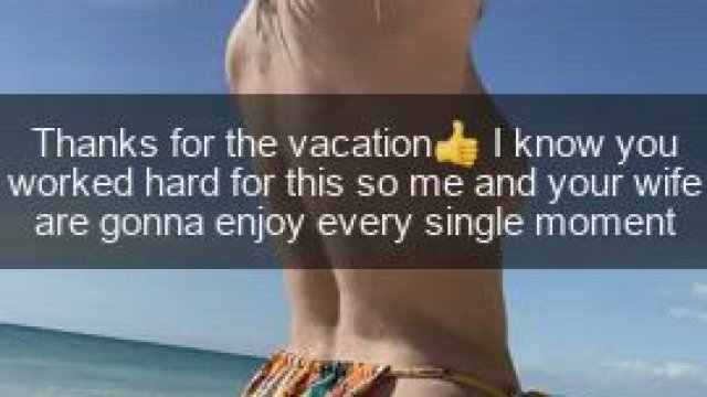 Your hard earned money goes to pay for your wife's and bull's vacation! [Cuckold