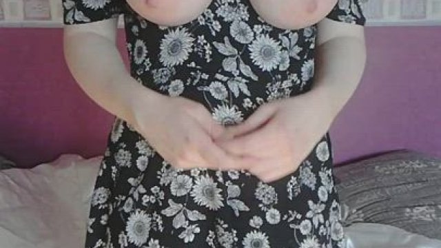 Happy bounces in a sundress