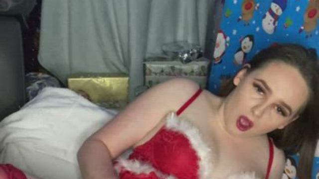 Playing with myself by the Christmas tree