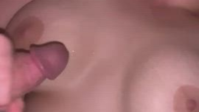 I tried to keep it on my tits but he still got it on my face lol.