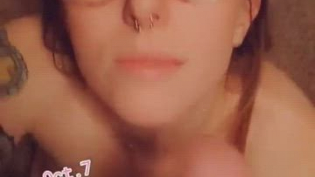 Being absolutely covered in cum and still coming back for more!