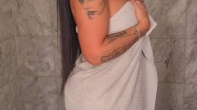 the towel prevents you from splashing all over haha