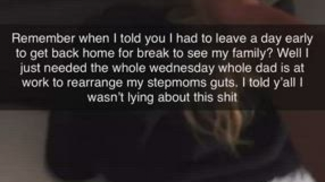 Sending the snap to the close friends at college as to why you had to get home e