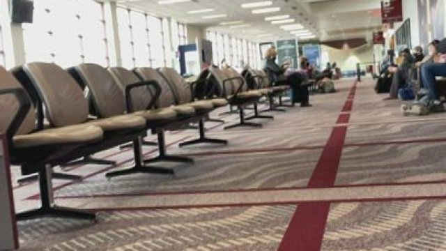 Waiting for our flight to board