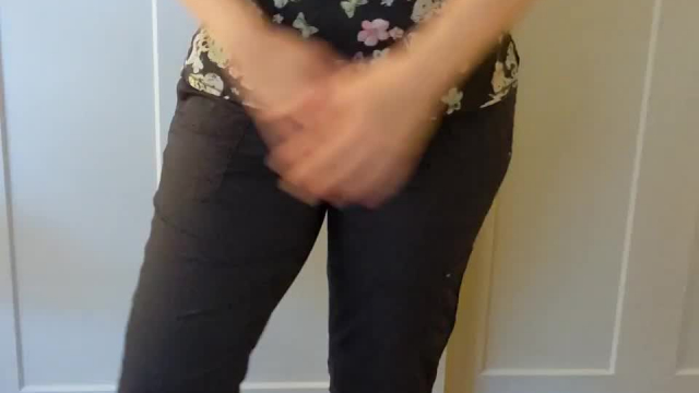 One of my favorite lingerie bras under some print scrubs