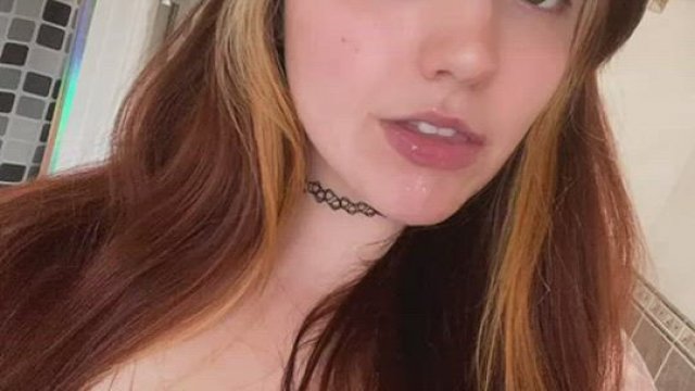 Cum Dripping Down Chin and Tits