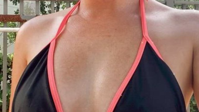 My first time flashing at my apartment community pool. Can you tell I was nervou