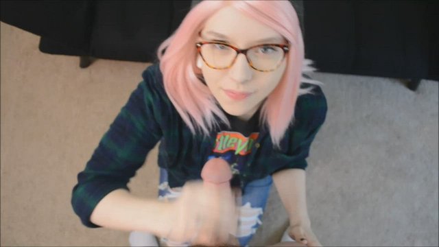 Pretty chick with pink hair