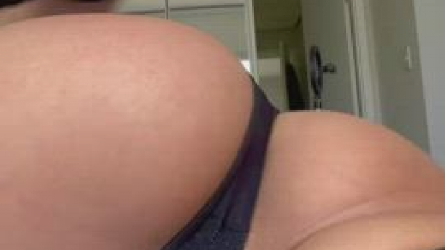 Put my panties to the side and start licking