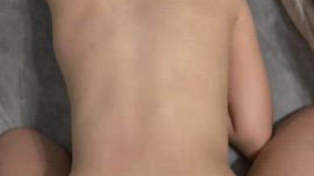 Asian babe takes white dick from behind