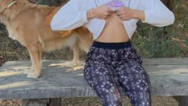 Letting my tits breath at the park [GIF]