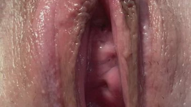 Throbbing cum filled milf pussy